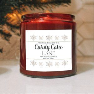 NWT 13 oz Candy Cane Lane 100% Soy Wax Holiday Christmas Candle